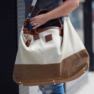 Monogrammed Weekender Bag with Crossbody Strap